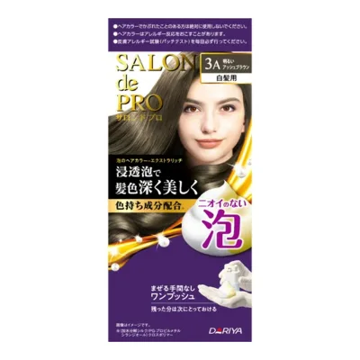 【送料込・まとめ買い×4点セット】ダリヤ サロンドプロ 泡のヘアカラー エクストラリッチ 白髪用 3A 明るいアッシュブラウン