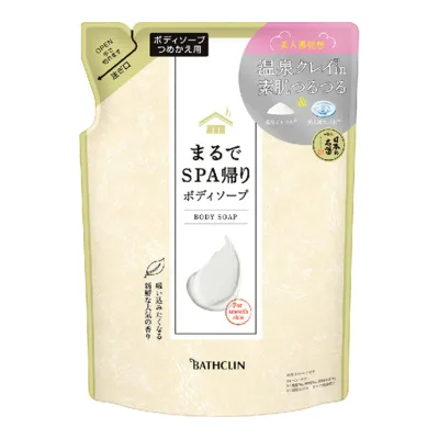【送料込・まとめ買い×8点セット】バスクリン まるでSPA帰り ボディソープ つめかえ用 400ml