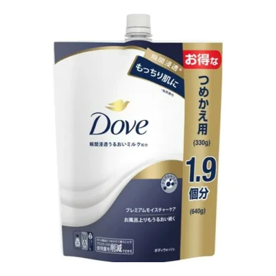 【送料込・まとめ買い×4点セット】ユニリーバ ダヴ ボディウォッシュ プレミアム モイスチャーケア つめかえ用 640g