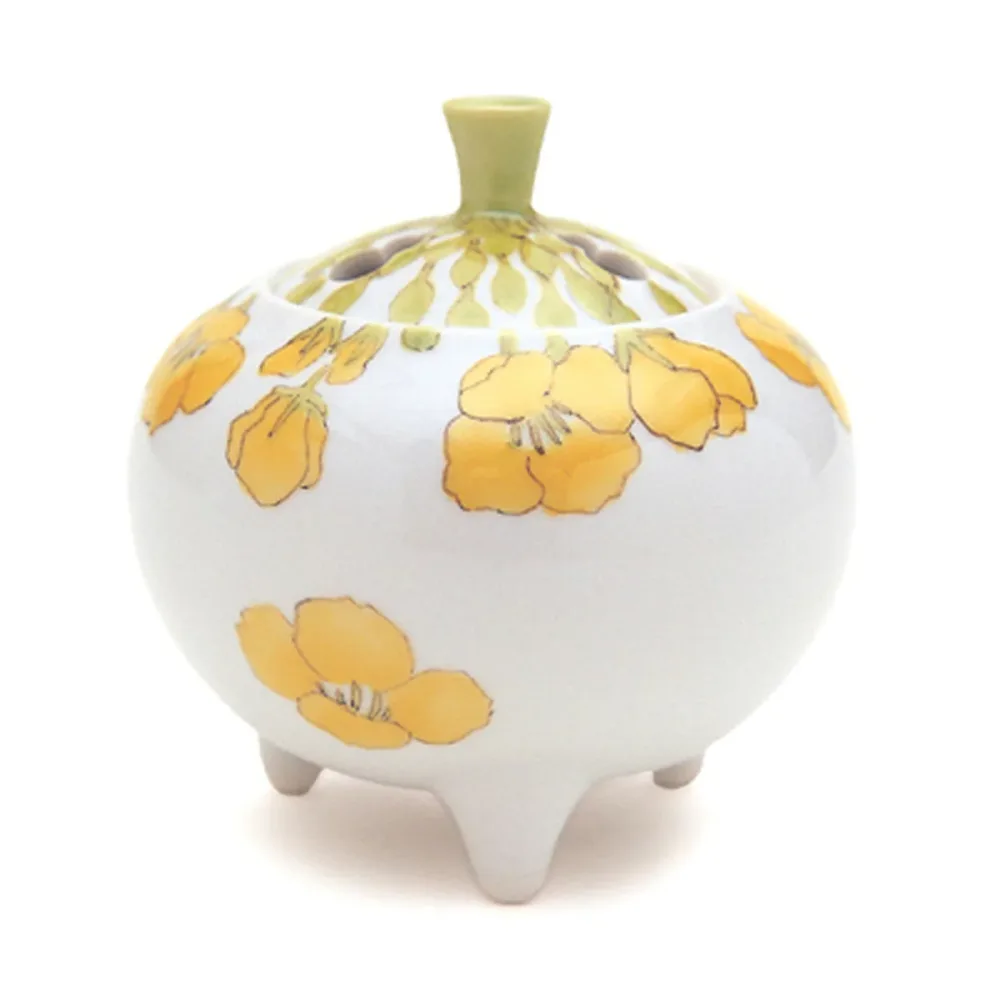 【送料込・まとめ買い×3個セット】日本香堂 九谷焼 菜の花 早房 香炉