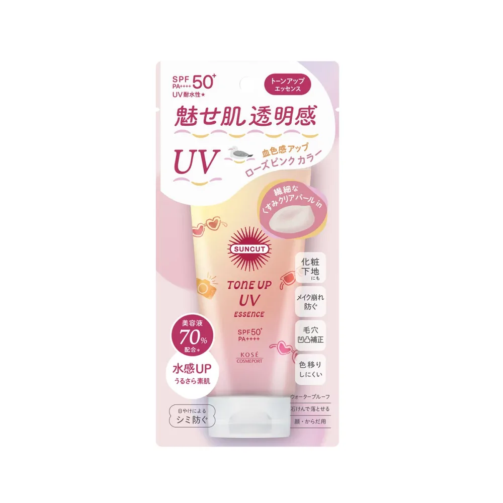 【夜の市★合算2千円超で送料無料対象】コーセーコスメポート サンカットR トーンアップUV エッセンス ローズピンク 80g 日焼け止め