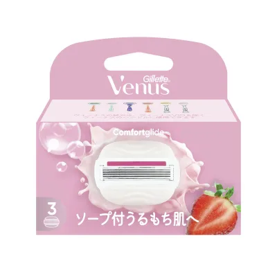 【送料込】P&G ジレット ヴィーナス うるもち肌 イチゴ畑の香り 3B 替刃 3個入 1個