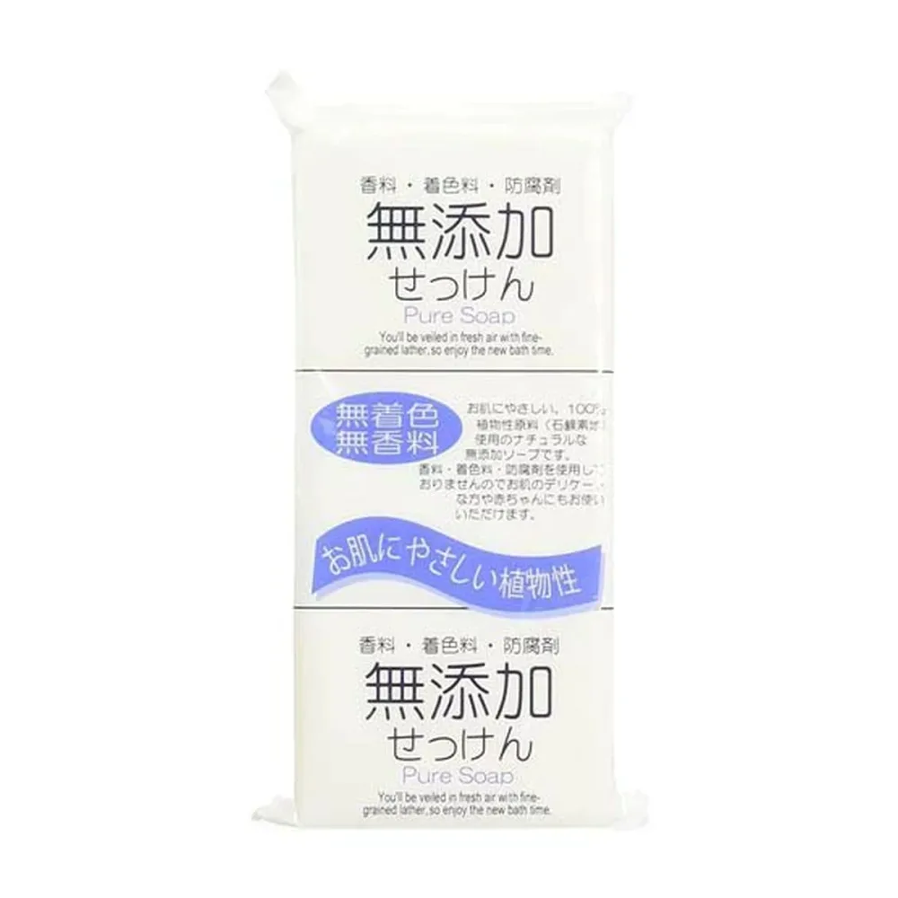 【×2個 送料込】日本合成洗剤 無添加せっけん ピュアソープ 100g×3個