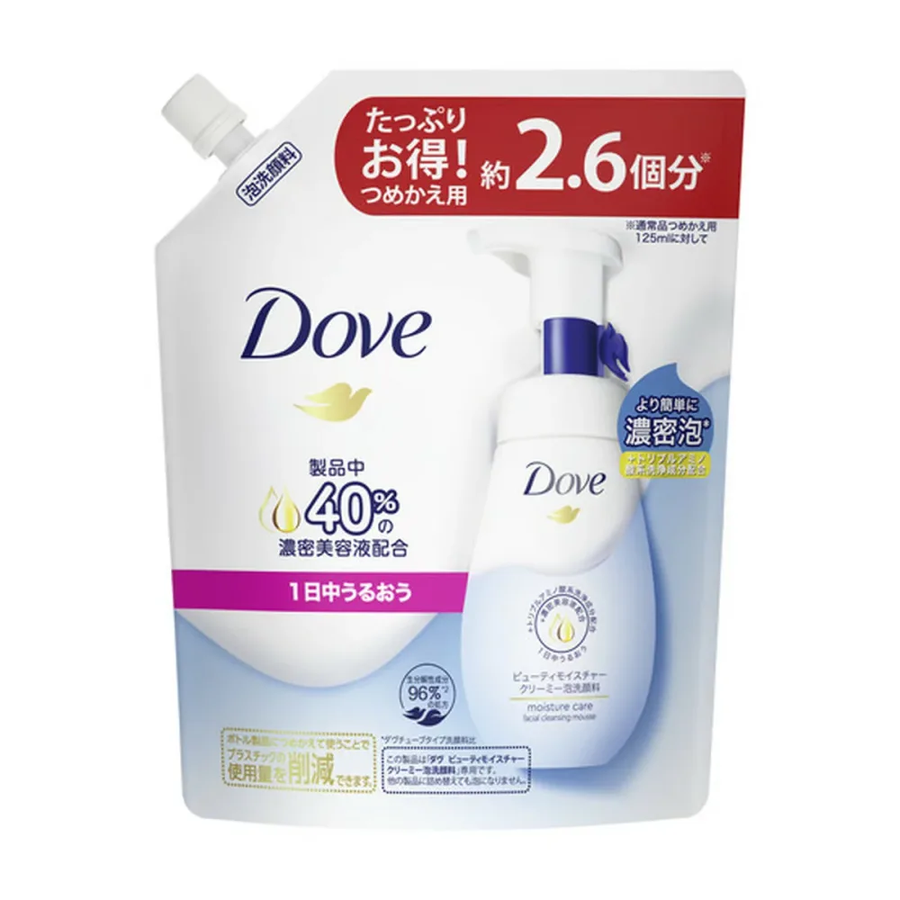 【送料込・まとめ買い×12個セット】ユニリーバ ダヴ ビューティモイスチャー クリーミー泡洗顔料 つめかえ用 320mL
