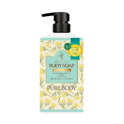 【送料込・まとめ買い×10個セット】ミツエイ ラブライン ピュアボディ フリージアの香り 本体 500ml ボディソープ