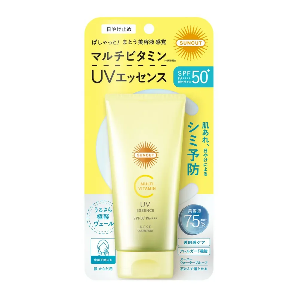 【送料込・まとめ買い×5個セット】コーセーコスメポート サンカットR マルチビタミンUV エッセンス 80g 日やけ止め美容液 顔 からだ用 日焼け止め