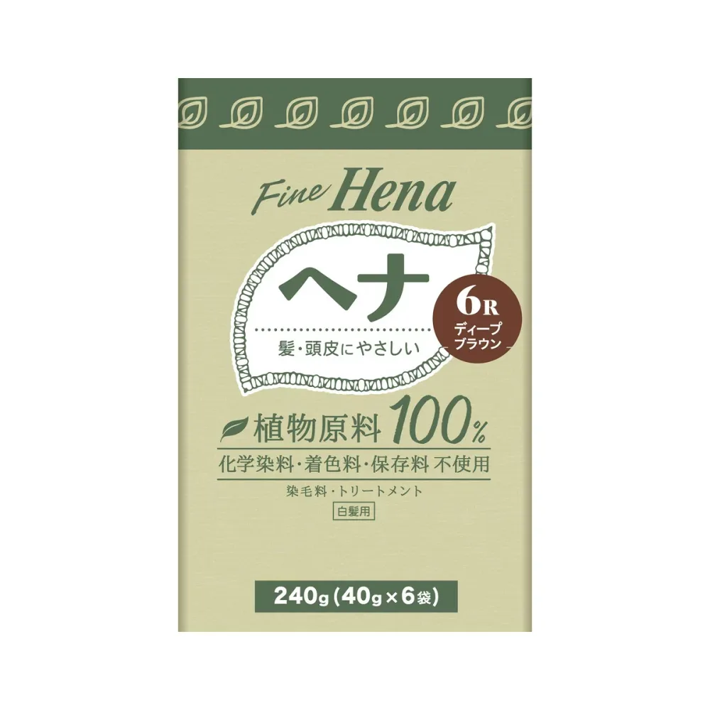 【送料込・まとめ買い×10個セット】三宝 テンスター ファインヘナ6P ディープブラウン 40g×6 白髪用 染毛料