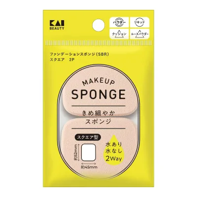【送料込・まとめ買い×12個セット】貝印 KQ3294 ファンデーションスポンジ (SBR) スクエア 2個入