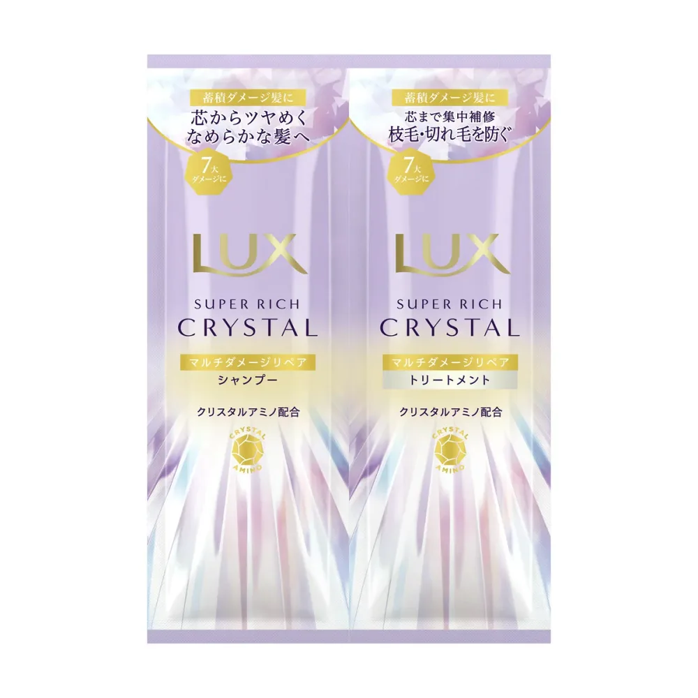 【送料込・まとめ買い×24個セット】ユニリーバ LUX ラックス スーパーリッチクリスタル マルチダメージリペア サシェ 各10g 1回分