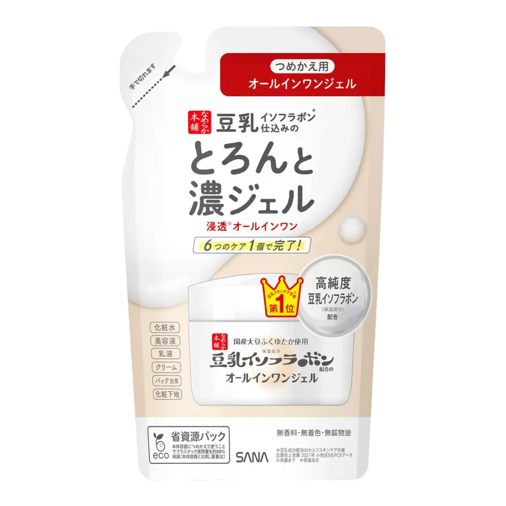 【送料込・まとめ買い×5個セット】常盤薬品工業 サナ なめらか本舗 とろんと濃ジェル つめかえ用 100g オールインワン ジェル