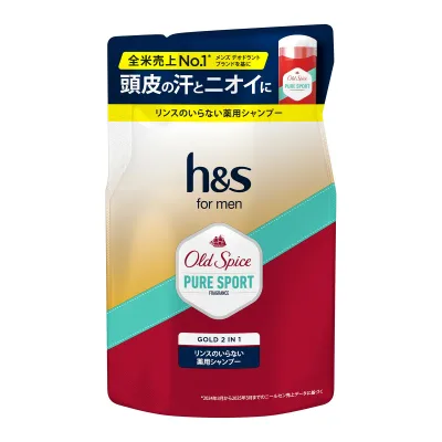 【送料込・まとめ買い×3個セット】P&G h&s for men ゴールド2IN1 シャンプー オールドスパイス ピュアスポーツの香り つめかえ 300g 医薬部外品