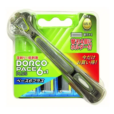 【まとめ買い×3点セット】ドルコ ペース6プラス 替刃 4個 ホルダー 1本 カミソリ