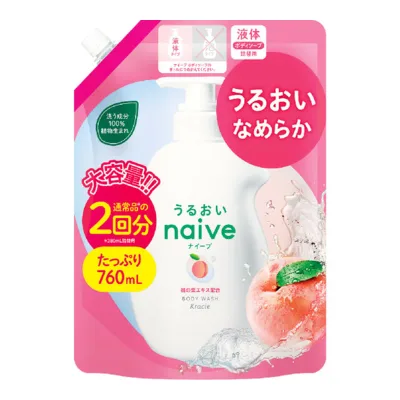 【まとめ買い×3点セット】クラシエ ナイーブ ボディソープ 桃の葉エキス配合 詰替用 2回分 760ml 液体