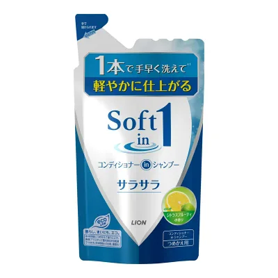 【まとめ買い×3点セット】ライオン LION ソフトインワン コンディショナー in シャンプー サラサラ つめかえ用 380ml