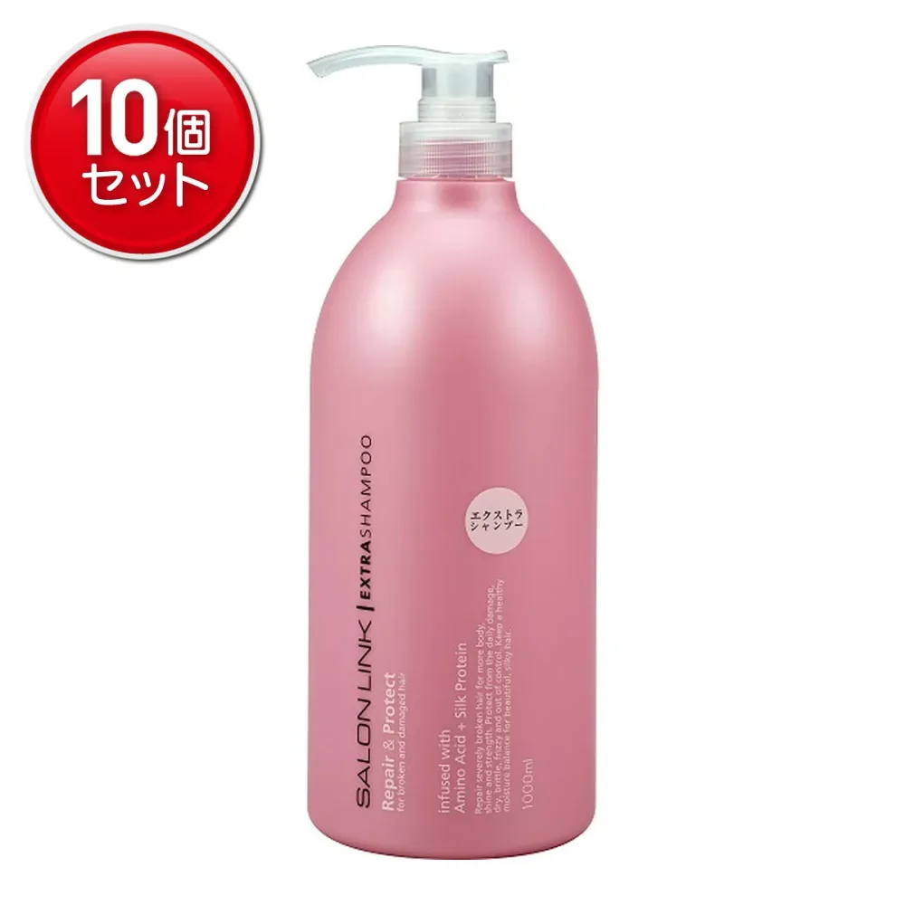 【最安挑戦!まとめ買い×10点セット】熊野油脂 サロンリンク エクストラシャンプー 本体1000ml ★まとめ買いでお得!ラグジュアリーな気分に浸れるヨーロピアンフローラルの香り ( ノンシリコンシャンプー ) ( 4513574014152 )