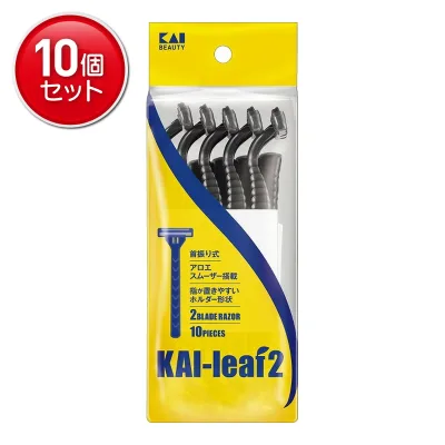 【最安挑戦!まとめ買い×10点セット】貝印 GA0122 KAI leaf2 (10本入)
