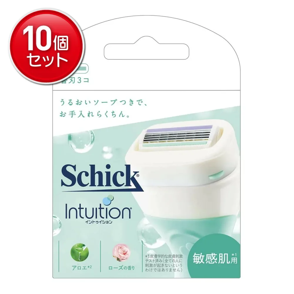 【最安挑戦!まとめ買い×10点セット】Schick イントゥイション 敏感肌用 替刃 3コ入