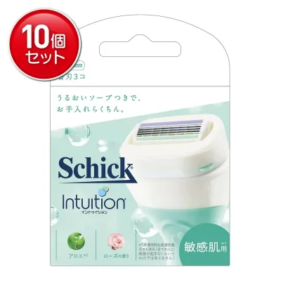 【最安挑戦!まとめ買い×10点セット】Schick イントゥイション 敏感肌用 替刃 3コ入