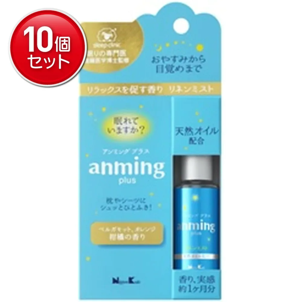 【最安挑戦!まとめ買い×10点セット】日本香堂 anming plus アンミング プラス リネンミスト 15ml (4902125370296)