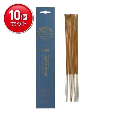 【最安挑戦!まとめ買い×10点セット】日本香堂 ハーブ&アース バンブーインセンス サンダルウッド 20本