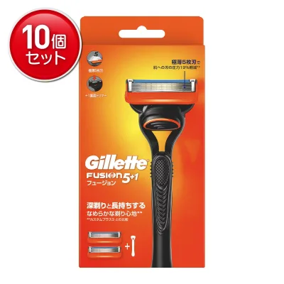【最安挑戦!まとめ買い×10点セット】P&G ジレット フュージョン マニュアル ホルダー + 替刃2個入
