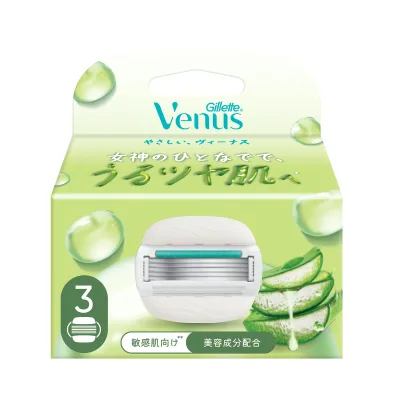 【送料込・まとめ買い×40個セット】ジレット ヴィーナス うるツヤ肌 敏感肌むけ 5枚刃 替刃 3個入