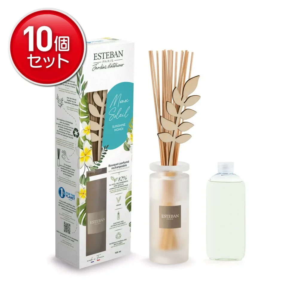 【最安挑戦!まとめ買い×10点セット】日本香堂 エステバン インテリアガーデンナチュール モノイソレイユ ラタンブーケ 100ml