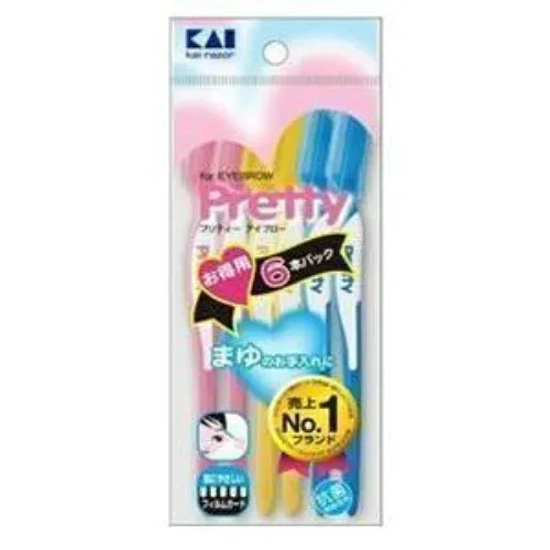 【まとめ買い×3点セット】貝印 プリティー アイブロー まゆ用 敏感肌用 6本入 GA0085FMLV-6P