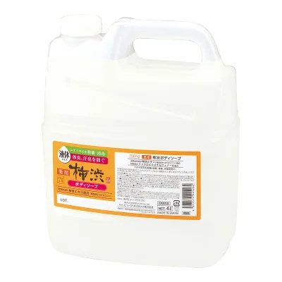 【送料込・まとめ買い×3個セット】四季折々 薬用 柿渋 ボディソープ つめかえ用 大容量 4L 熊野油脂