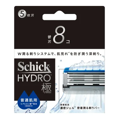 【送料込・まとめ買い×12個セット】シック ハイドロ 極 普通肌 替刃 8コ Schick 男性用 髭剃り