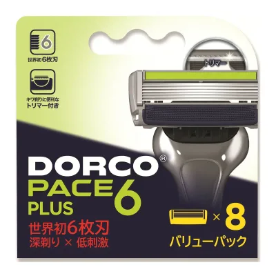 【×4個 配送おまかせ】PACE6 PLUS 替刃 バリューパック 8個入 男性用 カミソリDORCO ドルコ