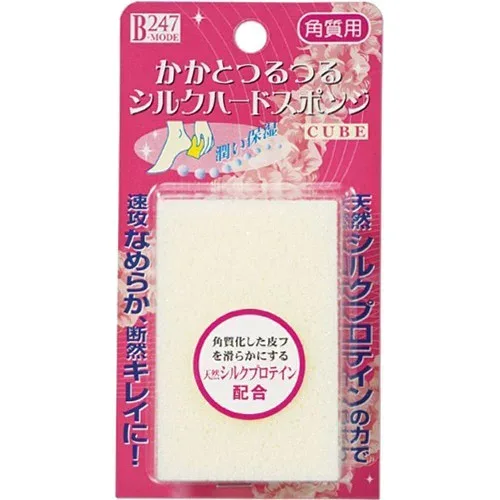 【夜の市★合算2千円超で送料無料対象】ミノウラ かかとつるつる シルクハードスポンジ キューブ 1個入