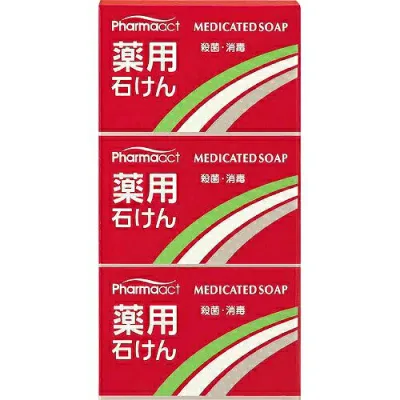 【送料込・まとめ買い×36個セット】 熊野油脂 ファーマアクト 薬用石けん 100g ×3個パック