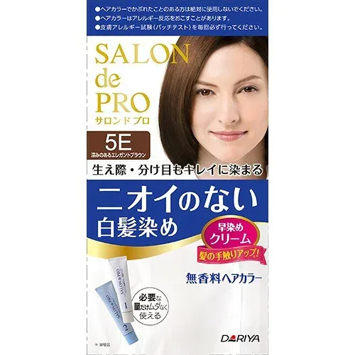 【送料込・まとめ買い×36個セット】 ダリヤ サロンドプロ 無香料ヘアカラー早染めクリーム 白髪用 5E 深みのあるエレガントブラウン