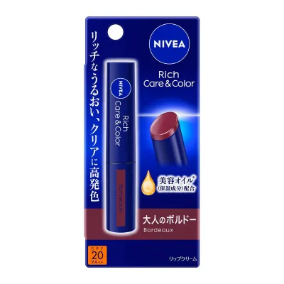【配送おまかせ送料込】花王 ニベア リッチケア&カラーリップ ボルドー 2g 1個