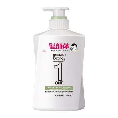 【送料込】 花王 メンズビオレ ONE オールインワン全身洗浄料 ハーバルグリーンの香り 本体 480ml 1個