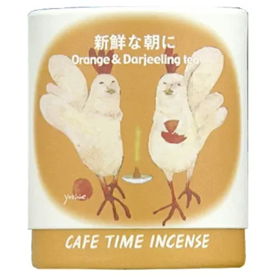 【送料込・まとめ買い×6個セット】日本香堂 カフェタイム インセンス 新鮮な朝に コーンタイプ オレンジの香り5個 & ダージリンティーの香り5個入 1個
