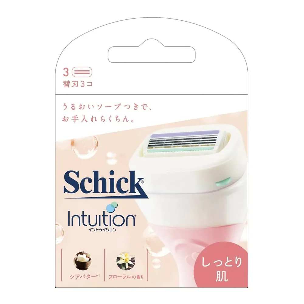 【送料込・まとめ買い×96個セット】Schick イントゥイション しっとり肌 替刃 3コ入