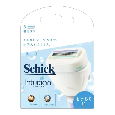 【送料込・まとめ買い×96個セット】Schick イントゥイション もっちり肌 替刃 3コ入