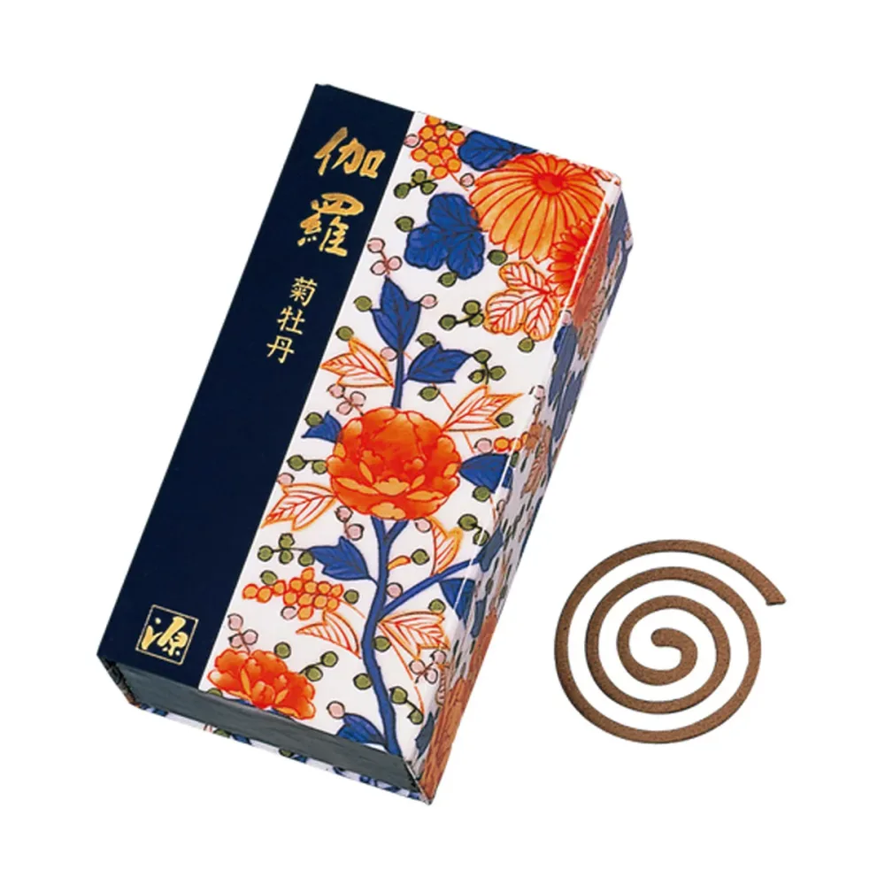 【送料込・まとめ買い×6個セット】日本香堂 伽羅 菊牡丹 うず巻 12巻入
