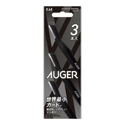 【送料込】 貝印 AUGER GA0115 アイブロー シェイピングレザー 3本入 1個
