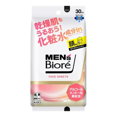 【送料込】花王 メンズビオレ フェイスシート 化粧水成分in マイルドフローラルの香り 30枚入 1個