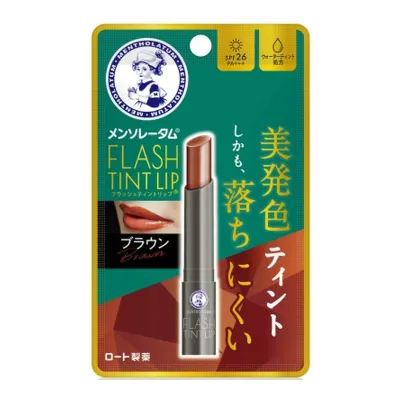 【送料込】ロート製薬 メンソレータム フラッシュ ティントリップ ブラウン 2g 1個