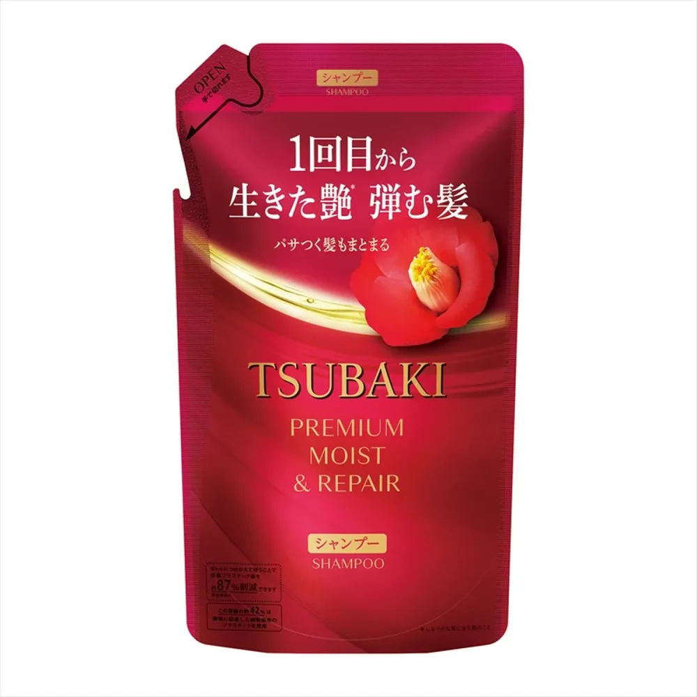 【送料込・まとめ買い×18個セット】ファイントゥデイ TSUBAKI プレミアム モイスト&リペア シャンプー 詰替 300mL ツバキ 椿 つばき
