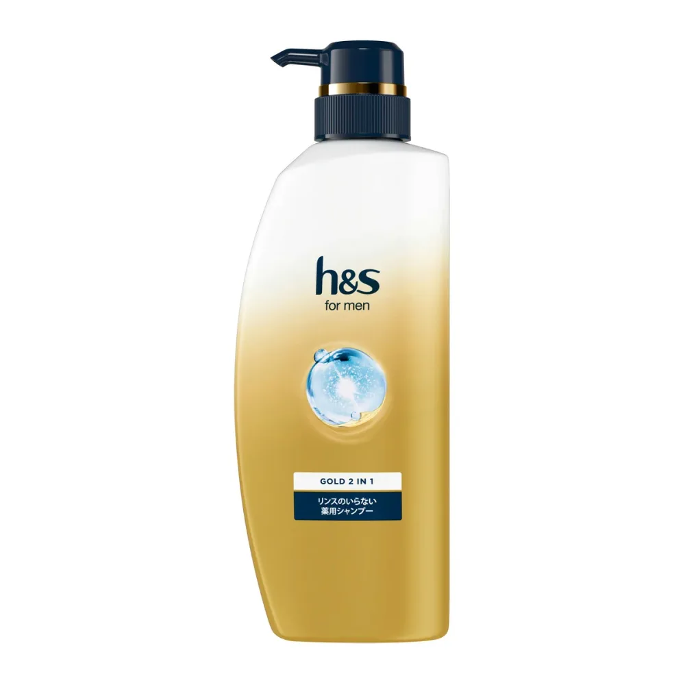 【×2個 配送おまかせ】P&G h&s for men エイチアンドエス フォーメン ゴールド 2IN1 薬用 シャンプー ポンプ 350mL