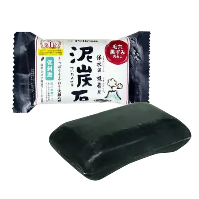 【×8個 配送おまかせ】ペリカン石鹸 泥炭石 100g 洗顔せっけん
