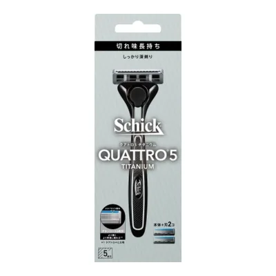 【×2個 配送おまかせ】シック・ジャパン schick シック クアトロ5チタニウム ホルダー(刃付き+替刃1コ) カミソリ