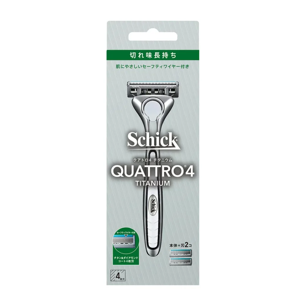 【配送おまかせ】シック・ジャパン Schick シック クアトロ4チタニウム ホルダー 刃付き+替刃1コ 1個