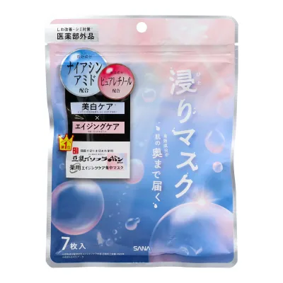 【送料込・まとめ買い×6個セット】常盤薬品 サナ なめらか本舗 薬用 リンクルエッセンス マスク ホワイト 7枚入 シートマスク 医薬部外品