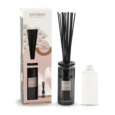 【送料込】日本香堂 エステバン ESTEBAN イリスカシミア イニシャルラタンブーケディフューザー 芳香剤 100mL 1個